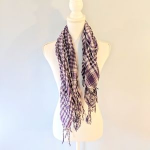 Purple & white checkerboard hipster scarf